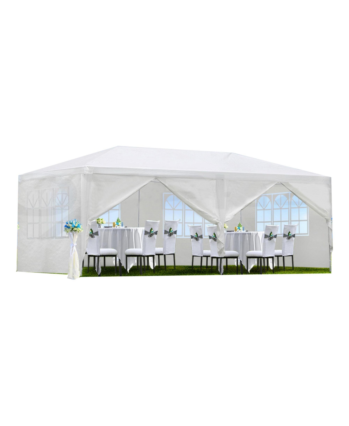 10x20 Wedding Canopy Tent with 6 Removable Sidewalls - White