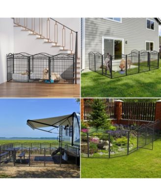 8 Panels 34.6''  Heavy Duty Dog Playpen with Lock and Door,Outdoor Dog Exercise Fence
