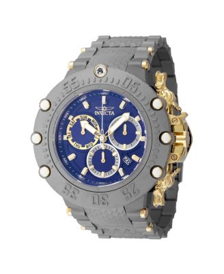 Мужские часы Invicta 48193 Subaqua Quartz с двумя стрелками, синие, золотые, с титановым циферблатом