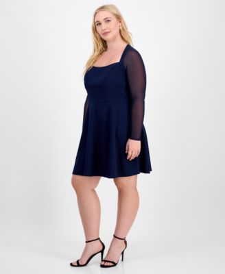 Trendy Plus Size Square-Neck Back-Cutout Dress