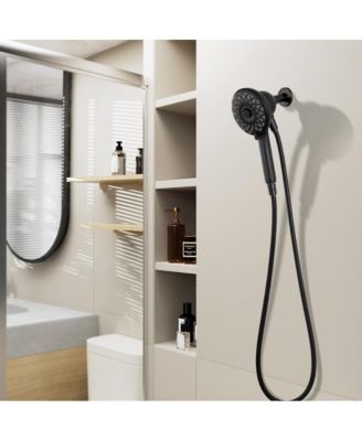 High Pressure Shower Heads 6 Spray Mode, Magnetic Shower Head for Bathroom, Matte Black Handheld Shower with 60 inch Stainless Steel Hose
