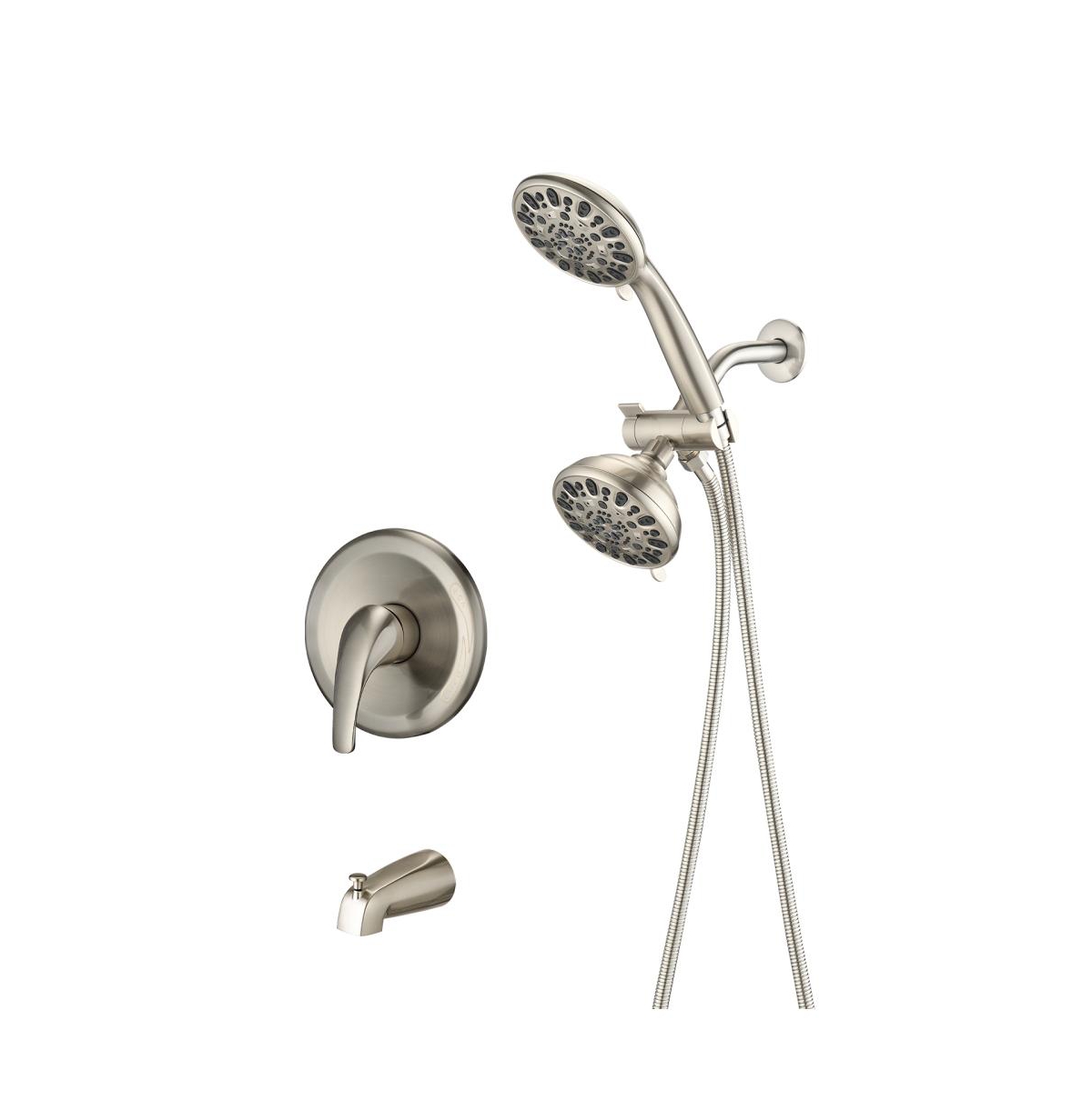 Shower System with Tub Spout Rain Shower Tub Set, High Pressure Dual 2 in 1 Shower Combo Faucet with Valve