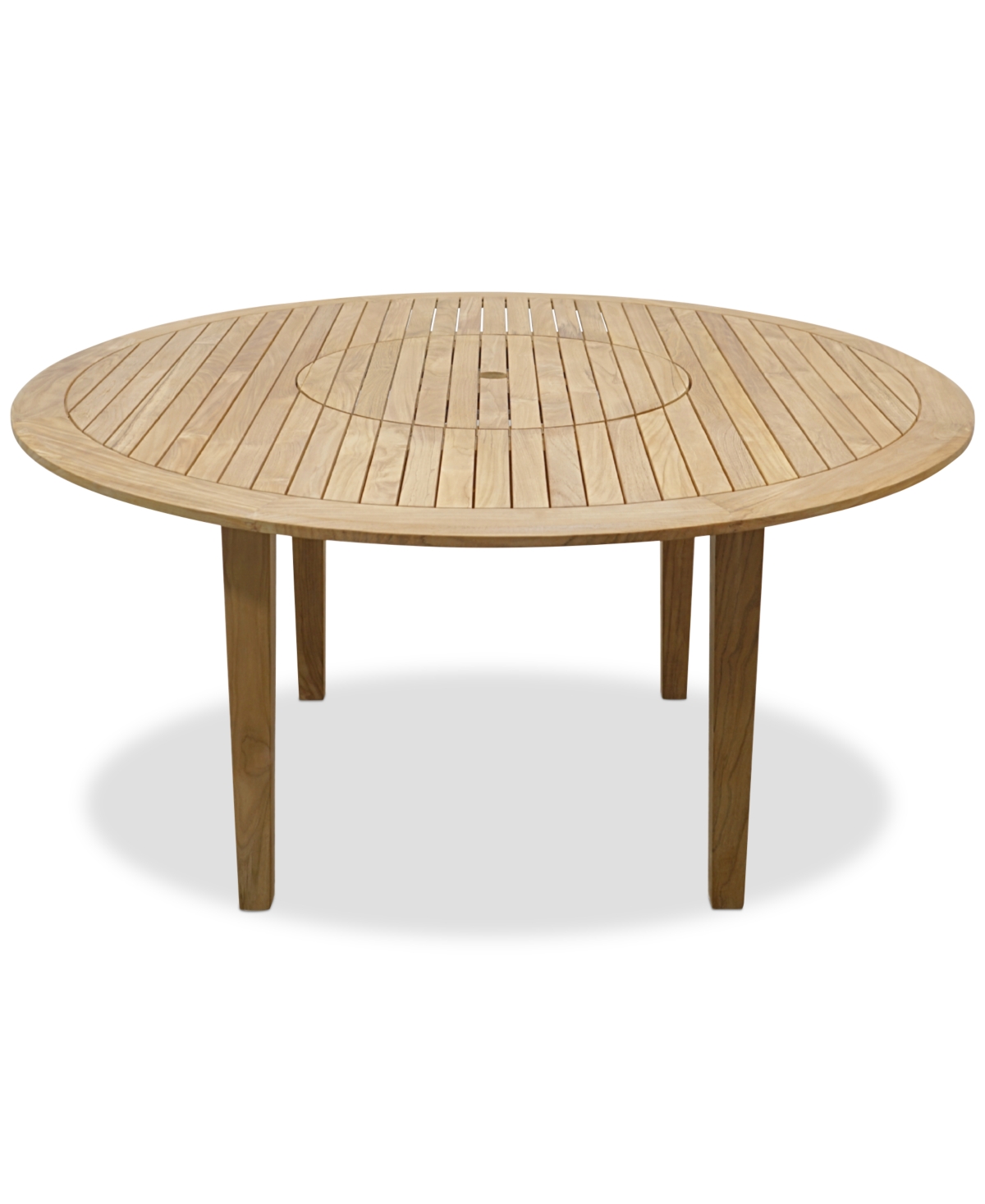 Macy's Bristol 59" Round Dining Table With Lazy Susan, Created For  In Brown