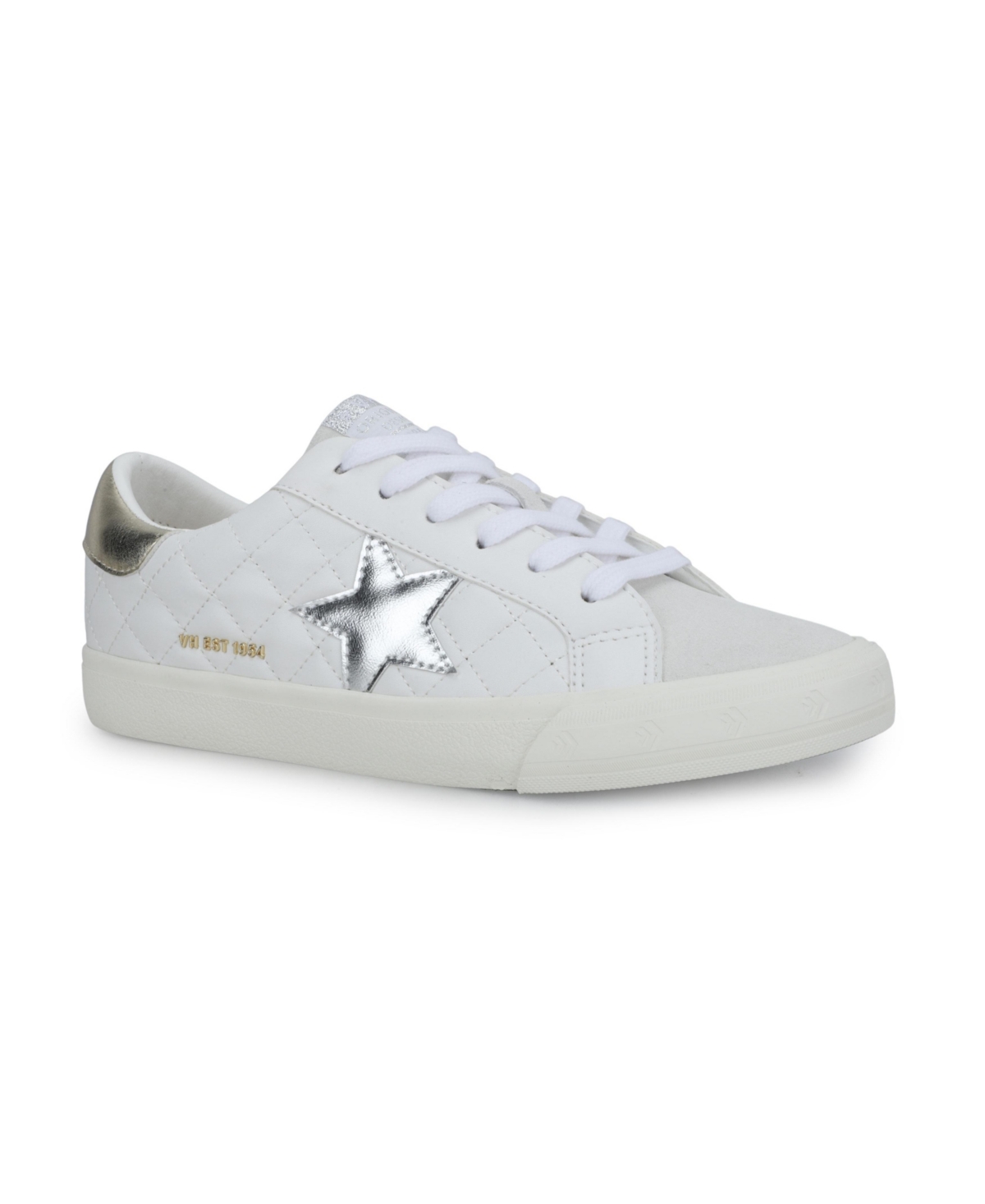 Grande - White Grey Quilted Women's's Sneaker by Vintage Havana - Grey