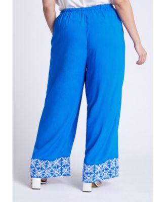 Women's Embroidered Hem Pull On Pant