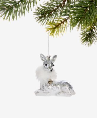 Holiday Lane - Christmas Glitters Silver Reindeer Ornament