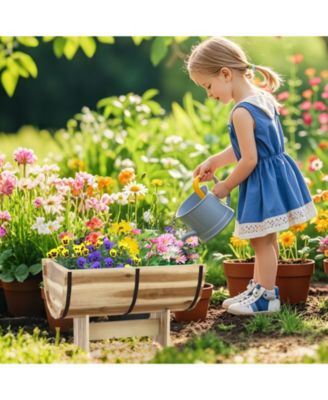 Outdoor Wooden Planter with Legs for Flower Herb Vegetable Fruit