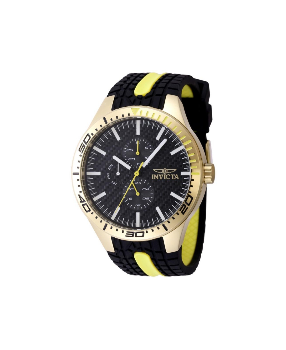 Men's 48873 Invicta Racing Quartz 3 Hand Black Dial Watch - Black