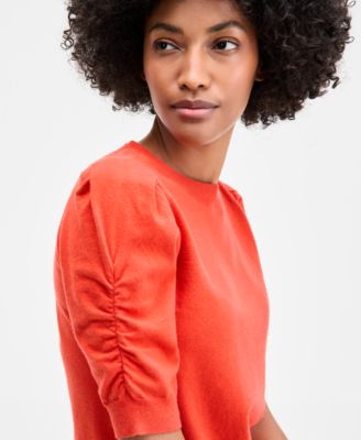 Women's Puff-Sleeve Crewneck Sweater, Exclusively at Macy's