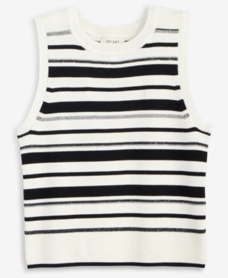 Women's Striped Sweater Tank Top, Exclusively at Macy's