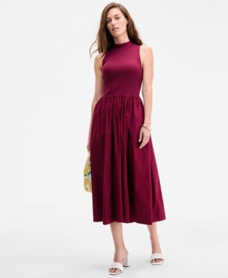On 34th - Women's High-Neck Sleeveless Midi Dress