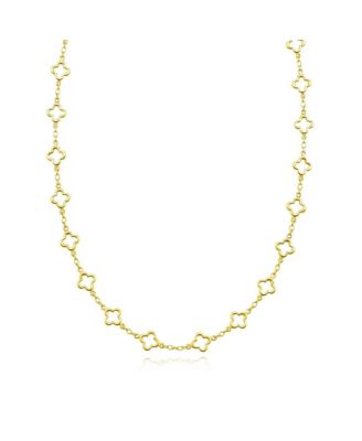 Mini Gold Open Clover Link Necklace 14k Gold