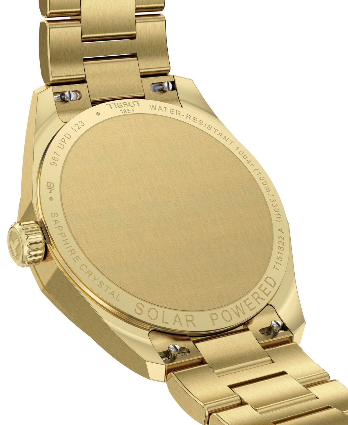 Tissot Women's Swiss Prc 100 Solar Gold-tone Stainless Steel Bracelet Watch 34mm In Gold