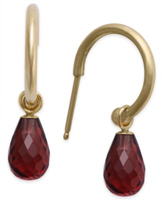 Peridot Hoop Earrings in 14k Gold