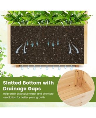 Raised Garden Bed Wooden Elevated Planter Box with Hanging Roof