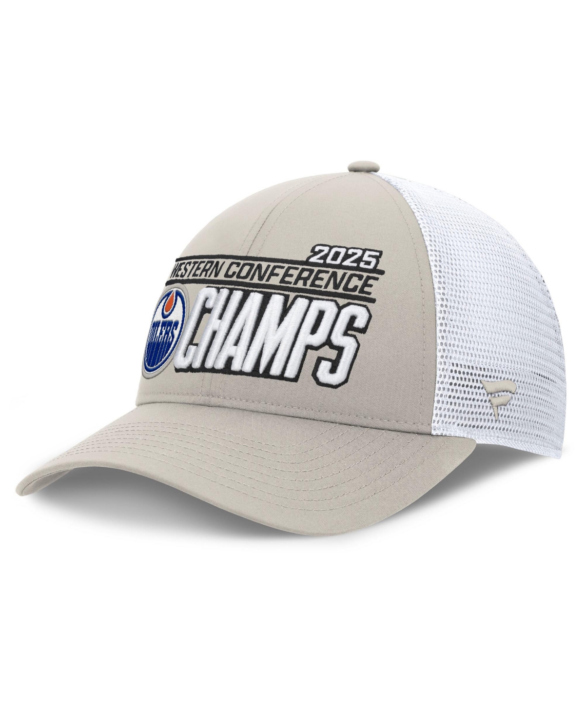 Men's Gray/White Edmonton Oilers 2025 Nhl Western Conference Champions Locker Room Adjustable Hat - Gray, White