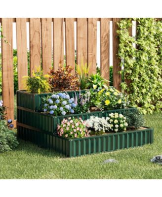 Heavy-Duty Outdoor 3-Tier Raised Garden Bed Planter Box