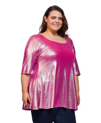 Plus Size Scoop Neck Flared Tunic Top
