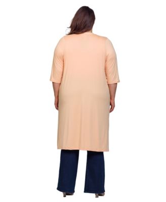 Plus Size Knee Length Duster Cardigan Sweater