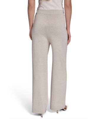 Women's High-Rise Wide-Leg Knit Pants