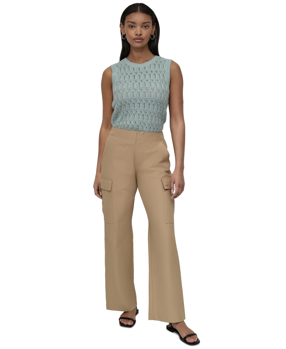Women's High Rise Straight Leg Cargo Pants - Tvn - Travertine