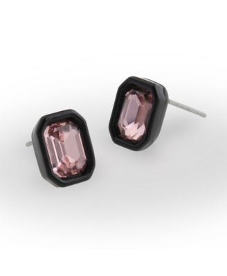 Серьги-гвоздики с изумрудной огранкой Steve Madden Punk Romance