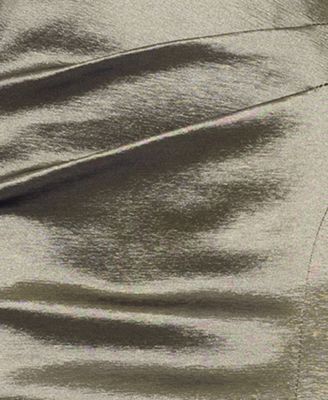 Petite Asymmetrical-Neckline Long Sheath Dress