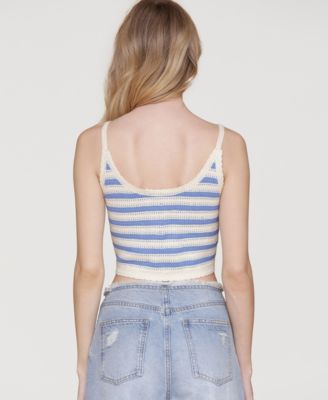 Women's Cropped Crotchet Heart Top