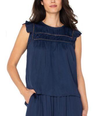 Liverpool Los Angeles - Women's Flutter-Sleeve Woven Blouse
