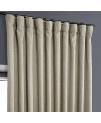 Extra Wide Textured Faux Linen Room Darkening Curtain
