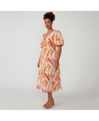 Plus Size Aura Cascade V-Neck Dress