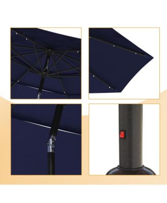 10 FT Patio Umbrella with Solar Lights 3-Tier Outdoor Table Umbrella Market Umbrella Pool Umbrella Outdoor Umbrellas for Patio, Red