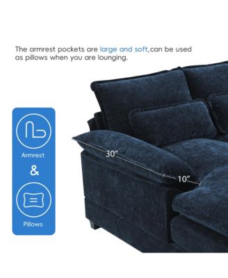 109.8x55.9" Modern U-shaped Sectional Sofa with Waist Pillows,6-seat Upholstered Symmetrical Sofa Furniture,Sleeper Sofa Couch with Chaise Lounge for Living Room,Apartment