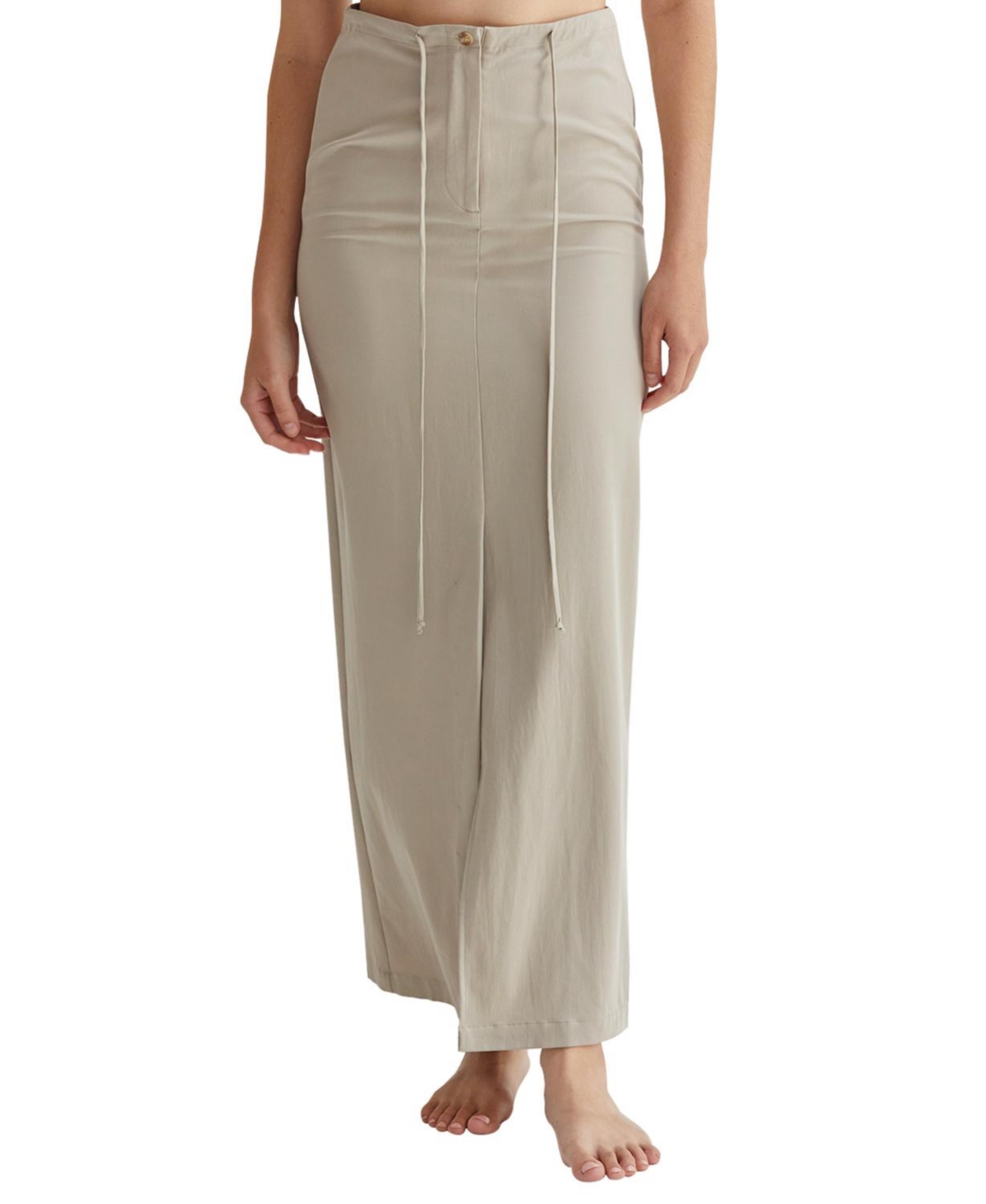 Women's Jayda Tencel Blend Maxi Skirt - Beige/khaki + taupe