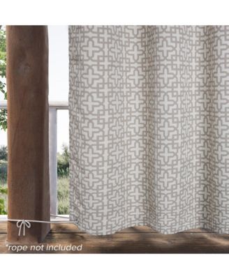 Outdoor Window Covering Cabana Trellis Grommet Single Panel, 52"Wx 84"L
