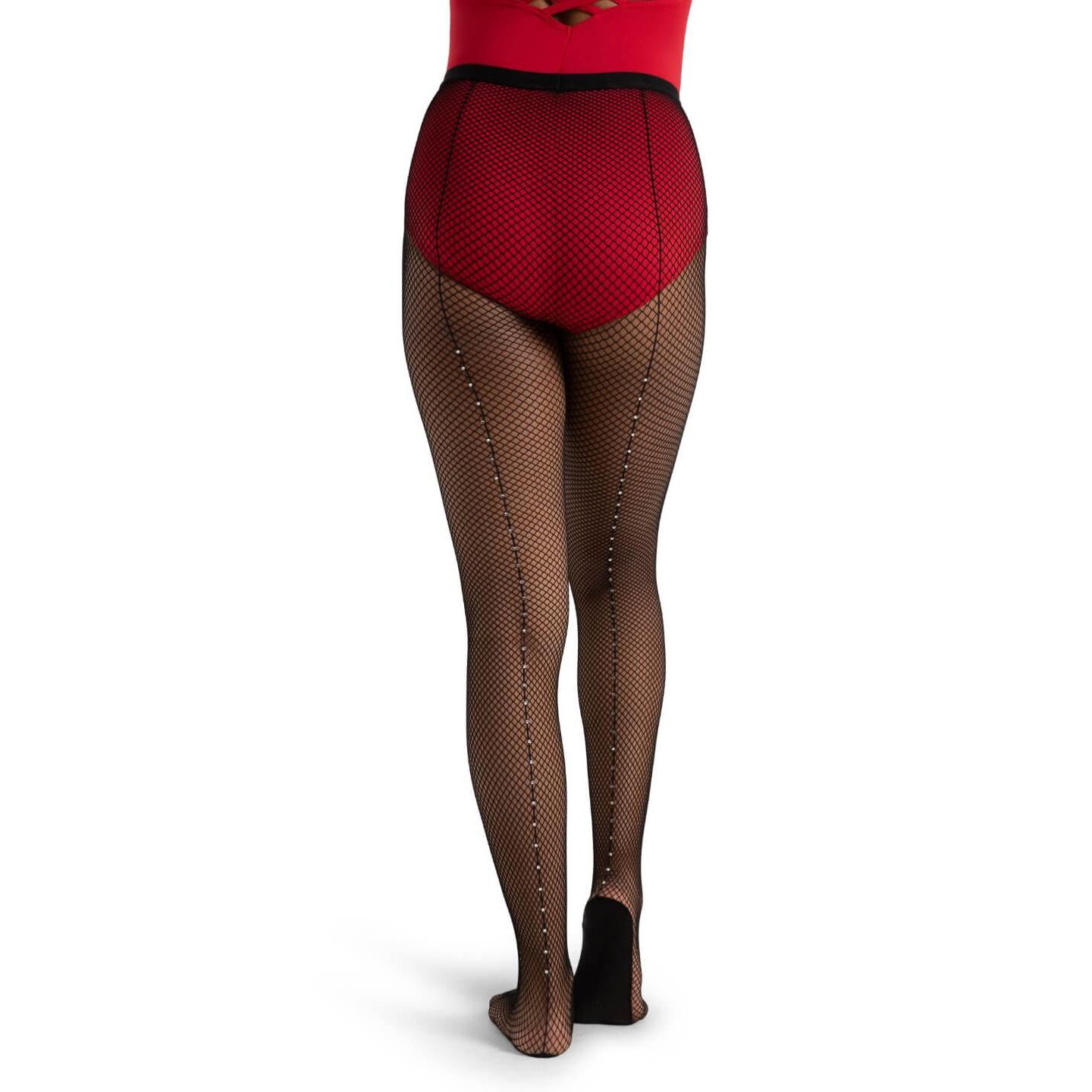 Женские колготки в сетку Capezio Professional со стразами, цвет: Чёрный — фото 2