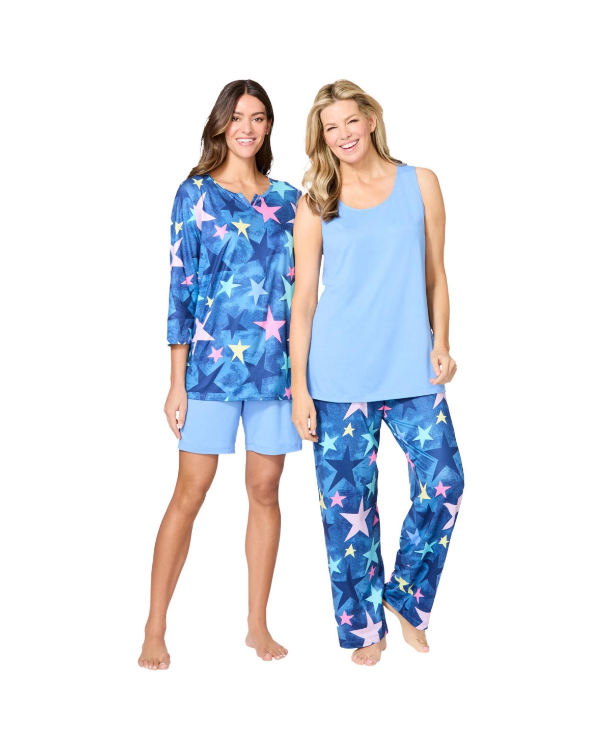 Plus Size 4-Piece Pajama Wardrober - Rose quartz animal