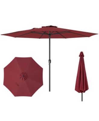 Patio Umbrella with Crank Handle and 8 Sturdy Ribs for Outdoor Shade