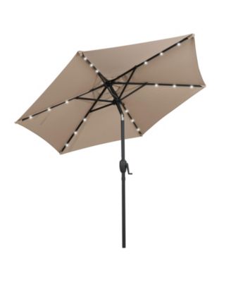 LED Lighted Solar Patio Umbrella with Crank Mechanism – Perfect for Backyard, Poolside, or Balcony
