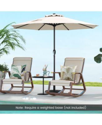 Outdoor Heavy Duty Market Umbrella with Crank Handle and 8 Sturdy Ribs