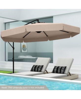 Patio Cantilever Umbrella with Cover Tilt Adjustment and Ruffled Edge