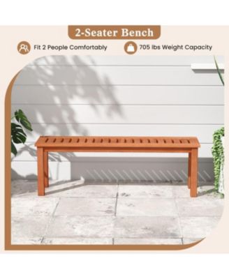  2-Person Patio Bench with Slatted Seat for Comfortable and Stylish Outdoor Seating