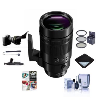 Panasonic Lumix G Leica DG Elmarit 200mm f/2.8 Aspherical Power OIS Lens for Micro 4/3 - Bundle with 77mm Filter Kit, Flex Lens Shade, Lens