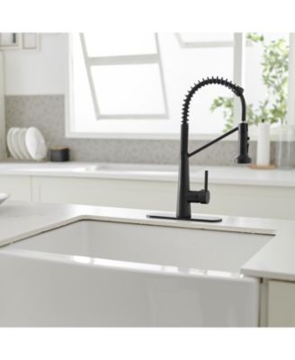 Single-Handle Pull-Down Sprayer 2 Spray High Arc Kitchen Faucet With Deck Plate