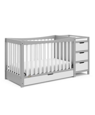 Remi All-in-One Convertible Crib with Drawer and Changer (Pebble Gray)