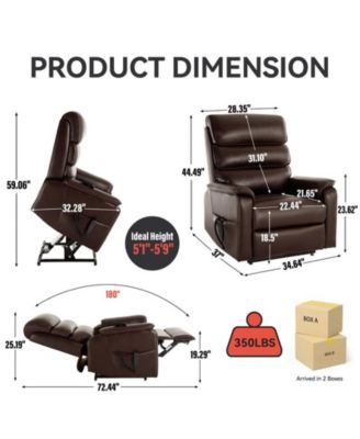 CASAINC Dual Motor Infinite Position Up to 350 LBS Power Lift Recliner Chair with Power-Remote, Heat Massage and Heavy Duty Motion Mechanism