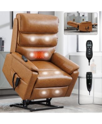 CASAINC Dual Motor Infinite Position Up to 350 LBS Power Lift Recliner Chair with Power-Remote, Heat Massage and Heavy Duty Motion Mechanism