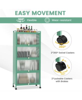 5-Tier Kitchen Baker's Rack with Flip-Up PC Doors and Ample Storage Shelves