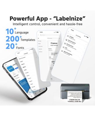 POLONO Bluetooth Thermal Shipping Label Printer, Wireless 4x6 Shipping Label Printer for Small Business, Support iOS, Android, Windows and Mac, Compatible with Amazon, Ebay, Shopify, Etsy, USPS