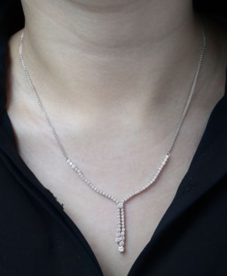 Diamond Lariat Necklace (2 ct. t.w.) in 14k White Gold, 16-3/4" + 2" extender, Exclusively at Macy's